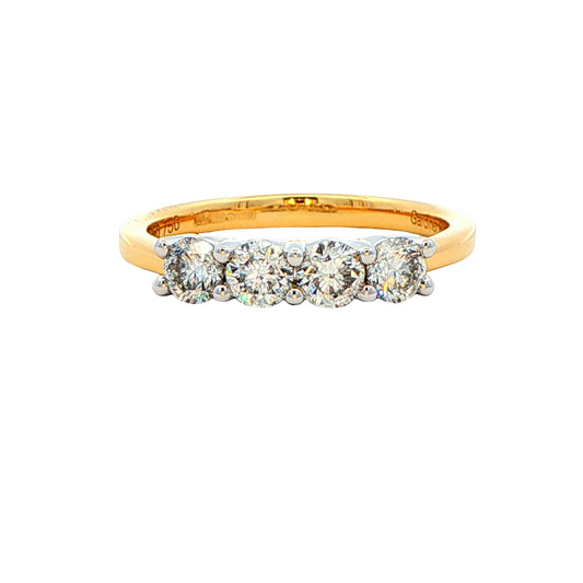 Round Brilliant Cut Diamond 4 Stone Ring - 0.75cts gardiner-brothers