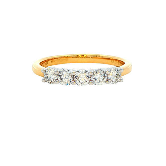 Round Brilliant Cut 5 Stone Diamond Ring - 0.50cts Gardiner Brothers