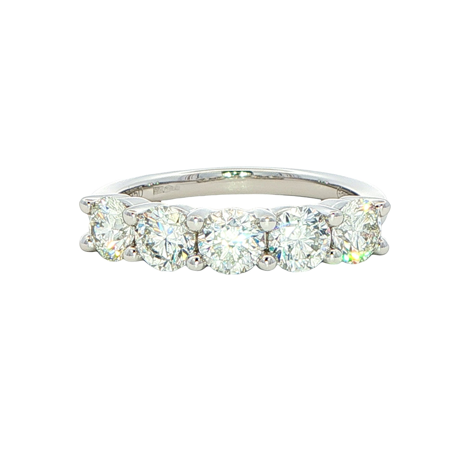 Round Brilliant Cut 5 Stone Diamond Eternity Ring - 1.60cts Gardiner Brothers