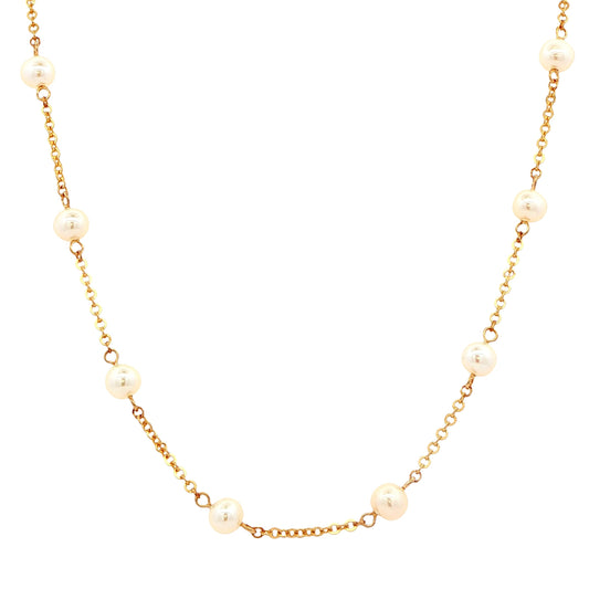 Yellow Gold Pearl Necklet Gardiner Brothers