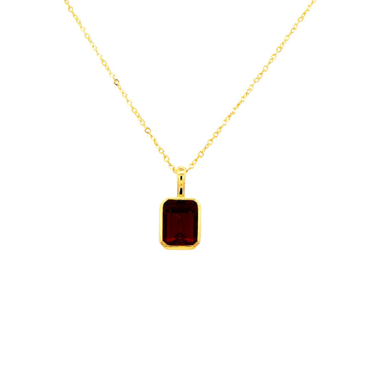 Octagonal Shaped Garnet Pendant