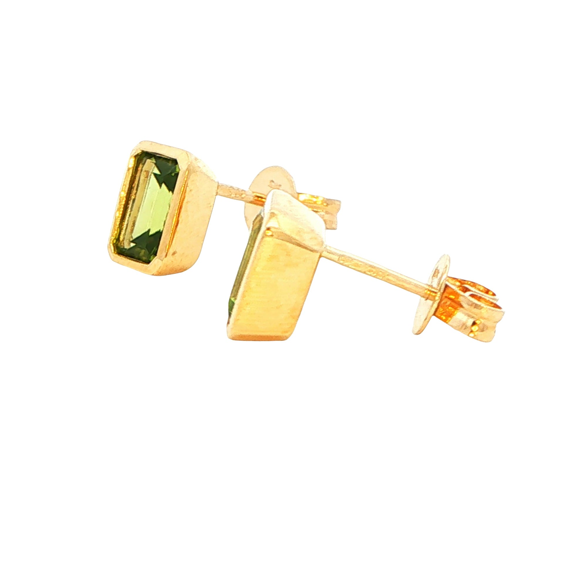 Octagonal Shaped Peridot Earrings Gardiner Brothers