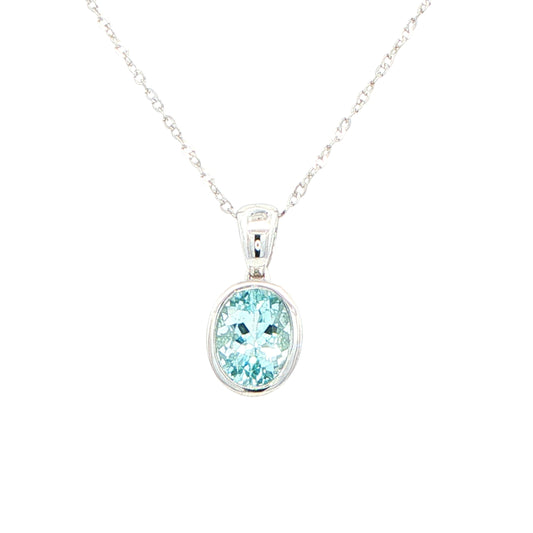 Oval Shaped Aquamarine Pendant
