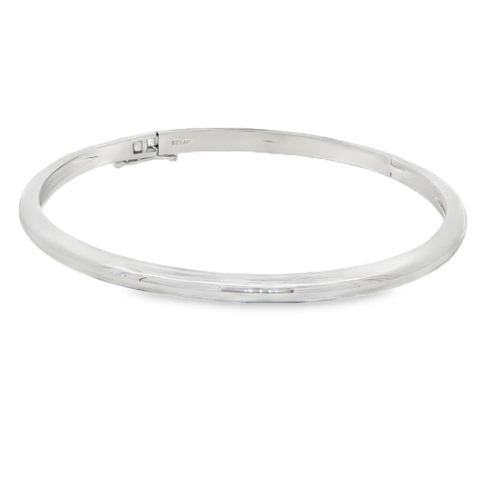Silver 4mm Court Hinged Bangle Gardiner Brothers