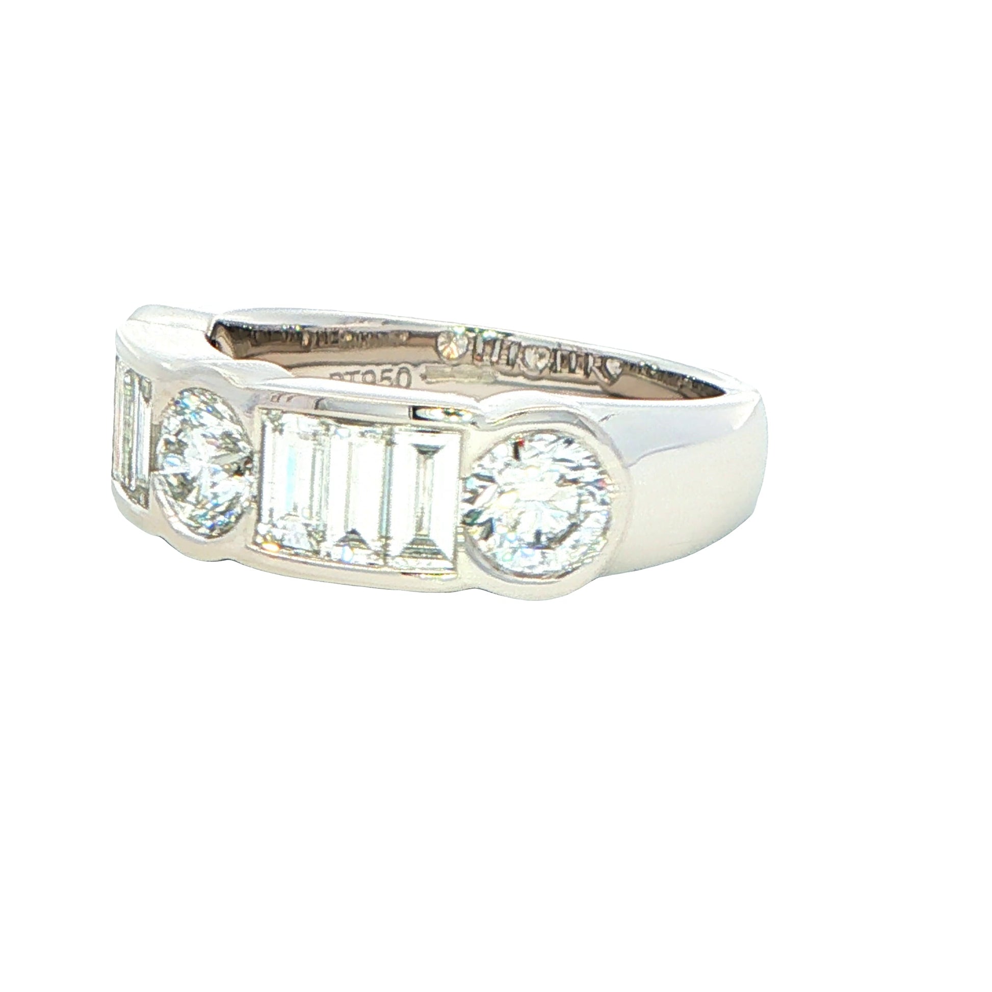 Brilliant and Baguette Cut Diamond 9 Stone Ring - 2.01cts Gardiner Brothers