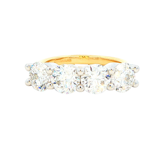 Round Brilliant Cut Diamond 4 Stone Ring - 2.80cts