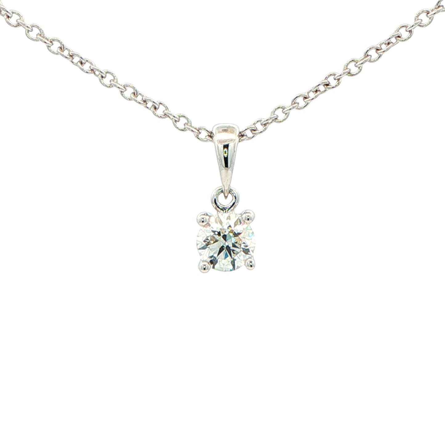 round brilliant cut diamond solitaire pendant - 0.40cts