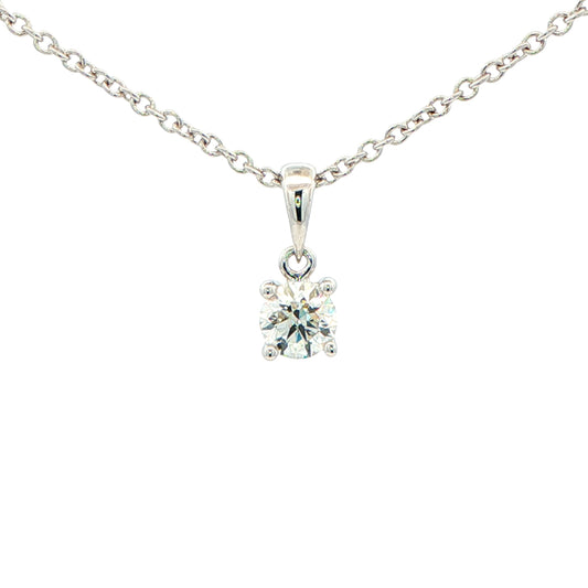 round brilliant cut diamond solitaire pendant - 0.40cts Gardiner Brothers