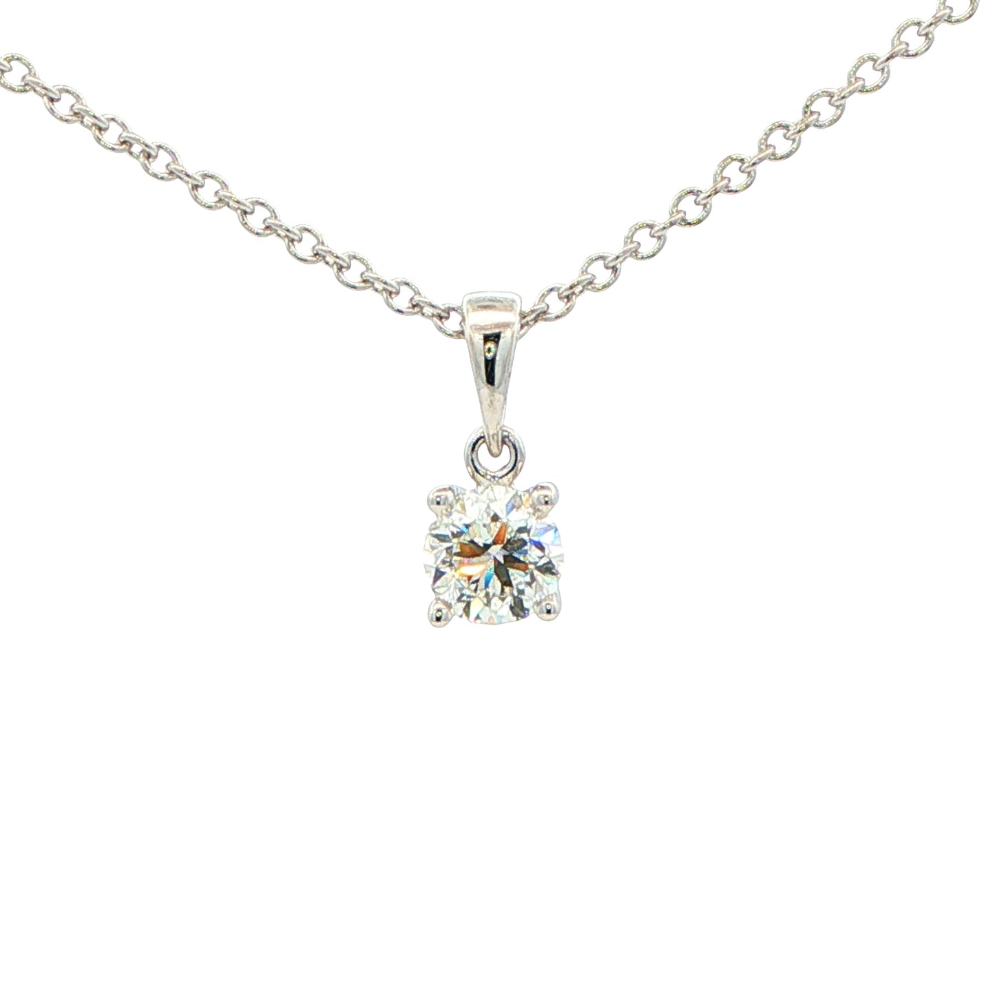 Round Brilliant Cut Diamond Solitaire Pendant - 0.50cts