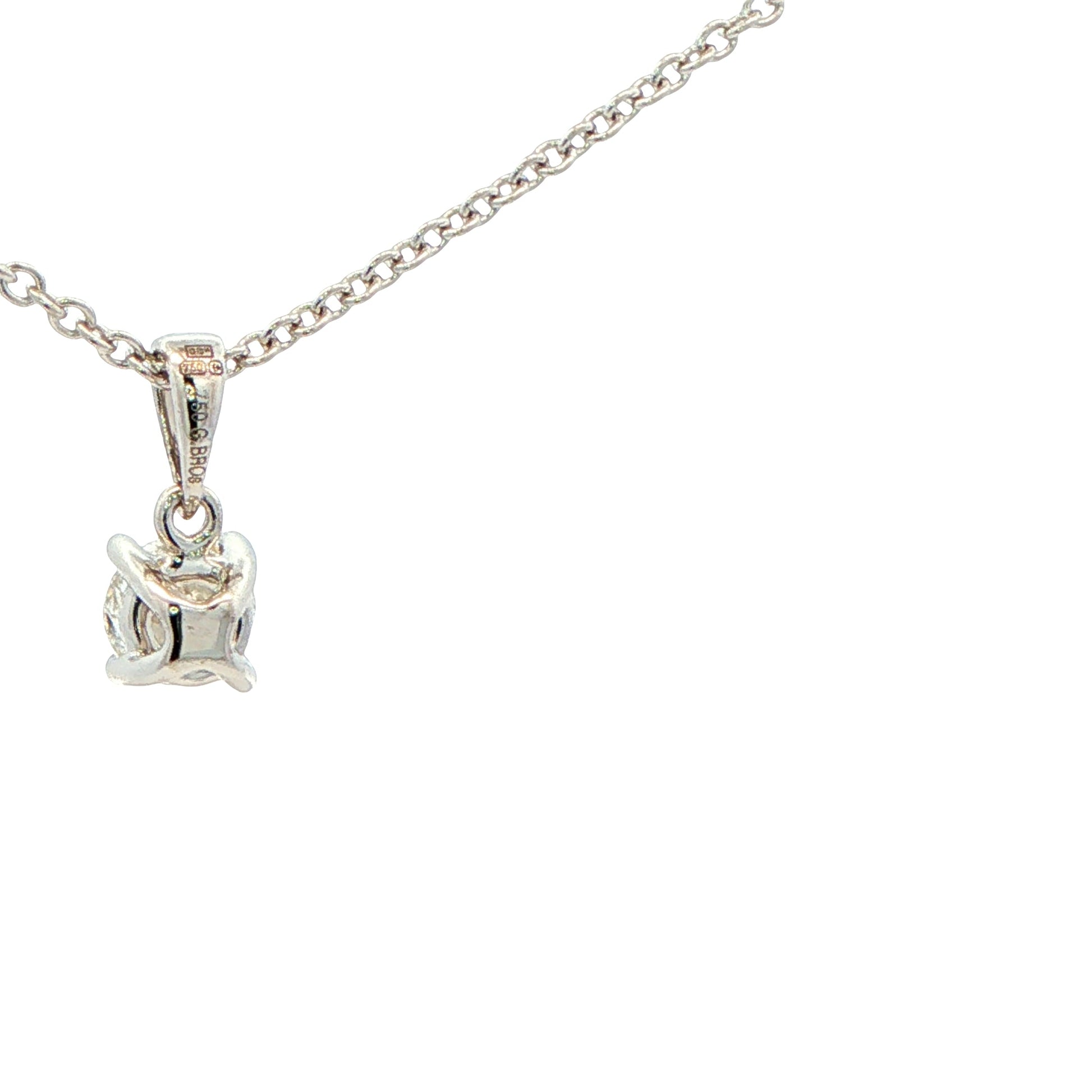 Round Brilliant Cut Diamond Solitaire Pendant - 0.50cts Gardiner Brothers