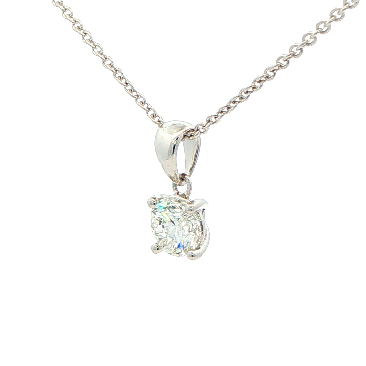 Round brilliant cut diamond solitaire pendant - 1.00cts