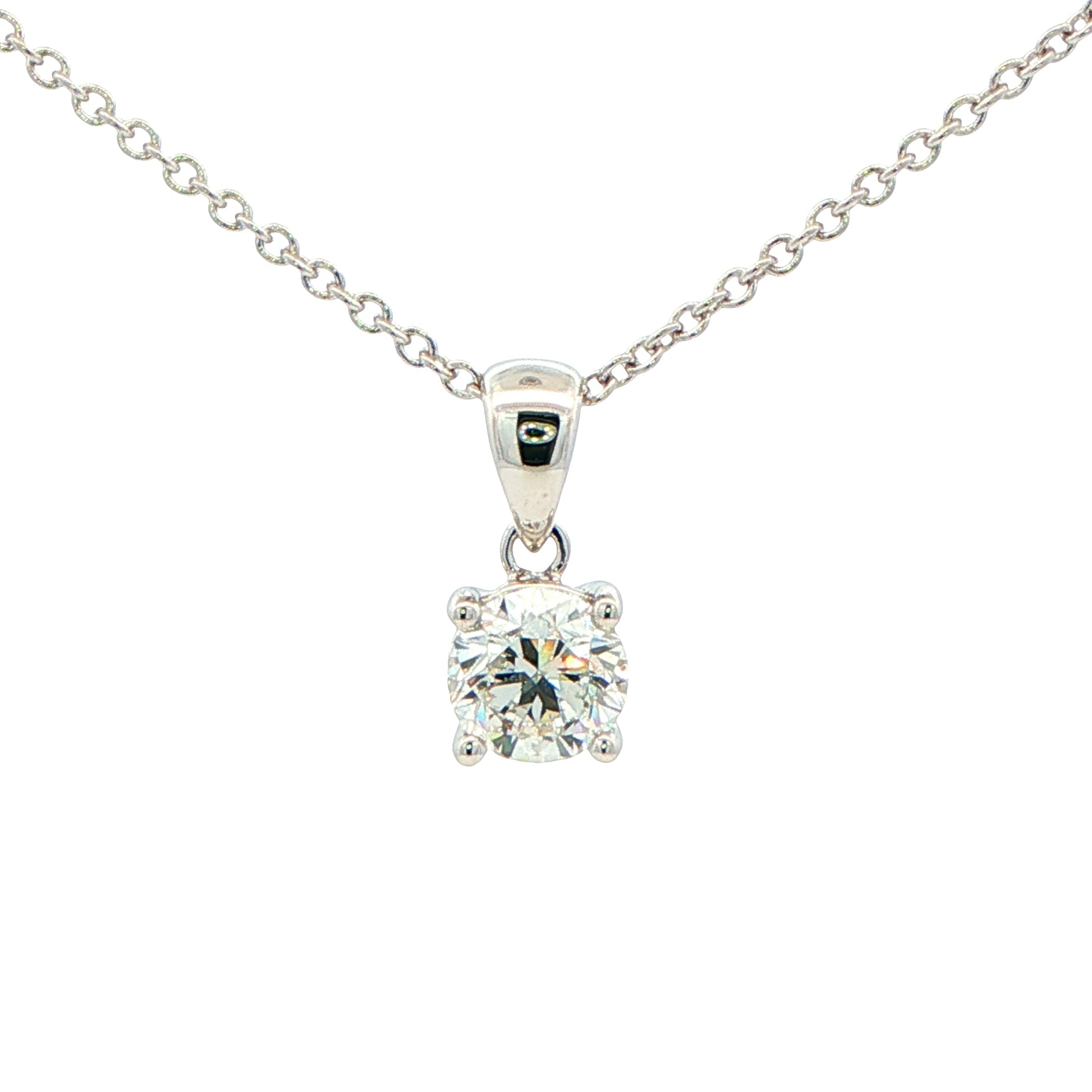 Round brilliant cut diamond solitaire pendant - 1.00cts Gardiner Brothers