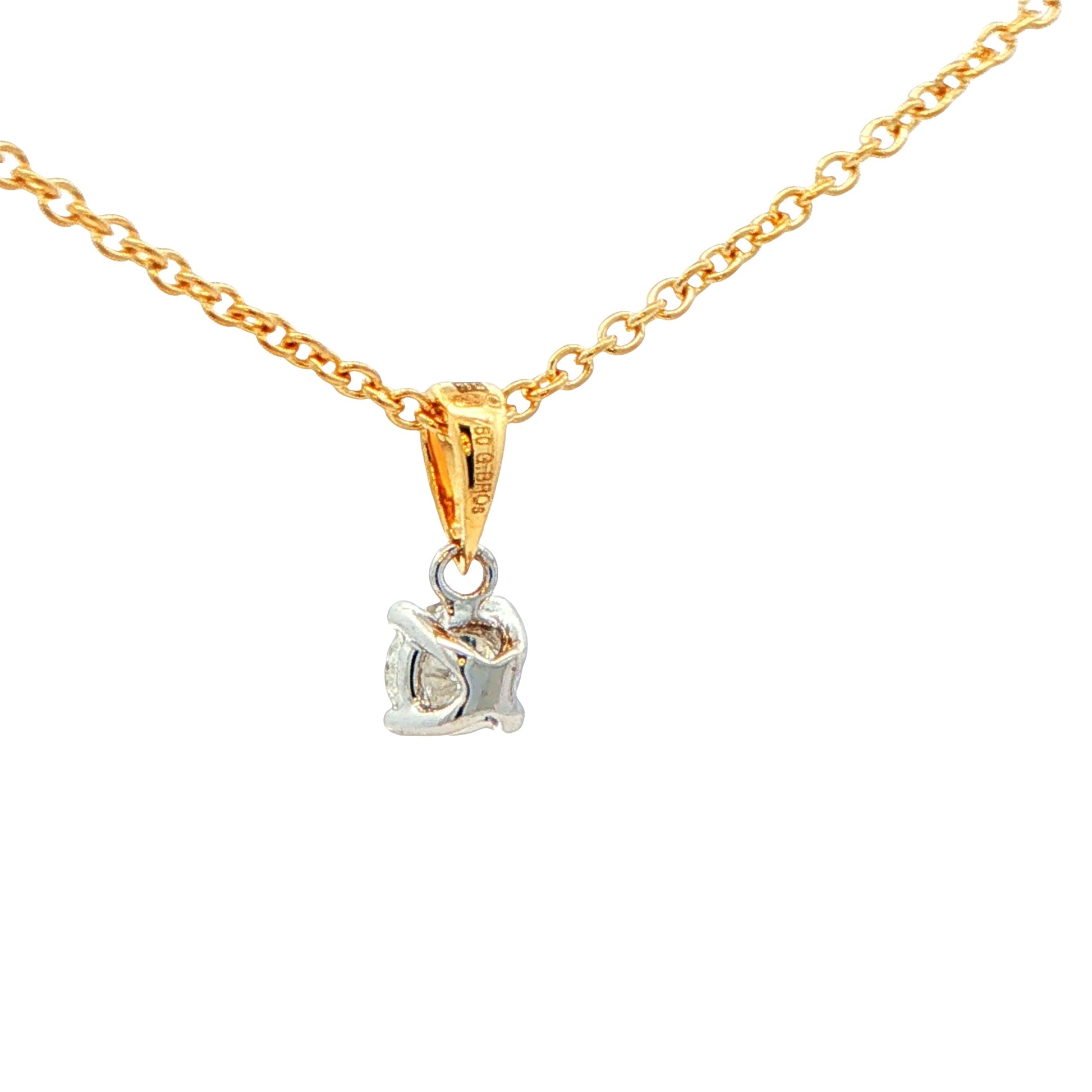 Round brilliant cut diamond solitaire pendant - 0.30cts Gardiner Brothers