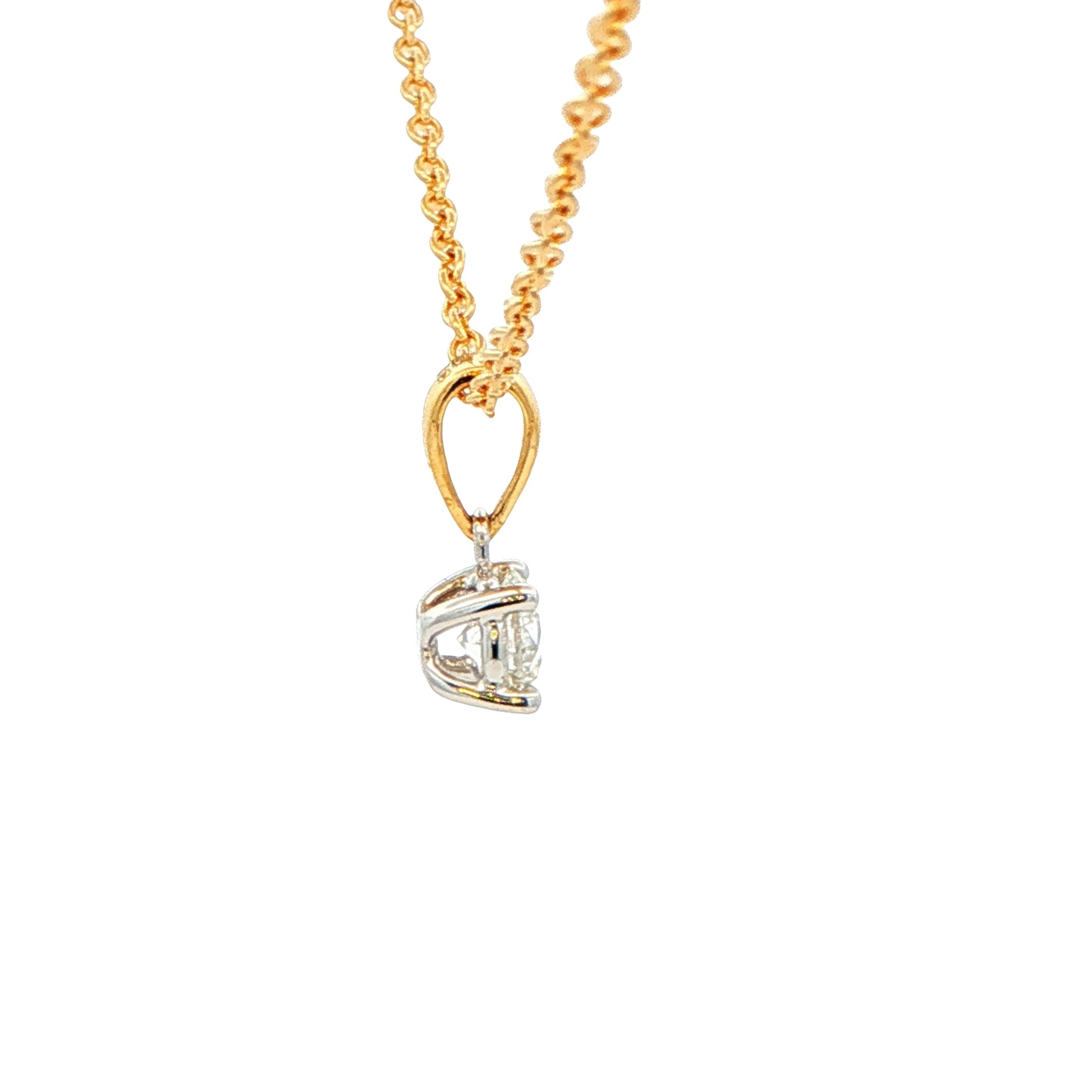 Round brilliant cut diamond solitaire pendant - 0.30cts Gardiner Brothers