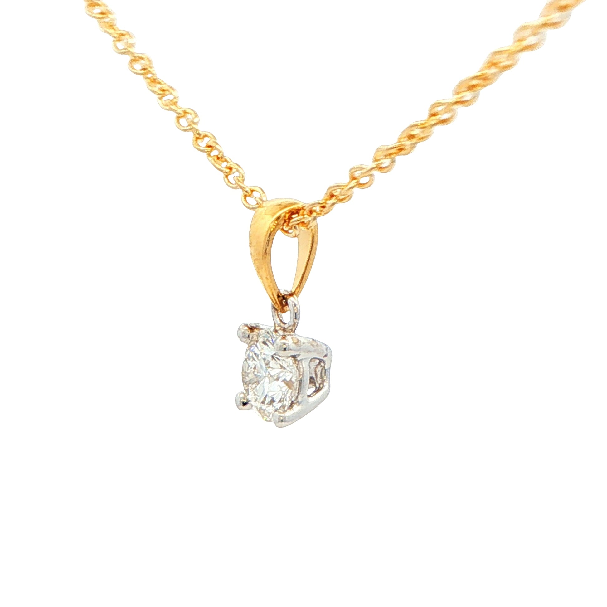 Round brilliant cut diamond solitaire pendant - 0.50cts Gardiner Brothers