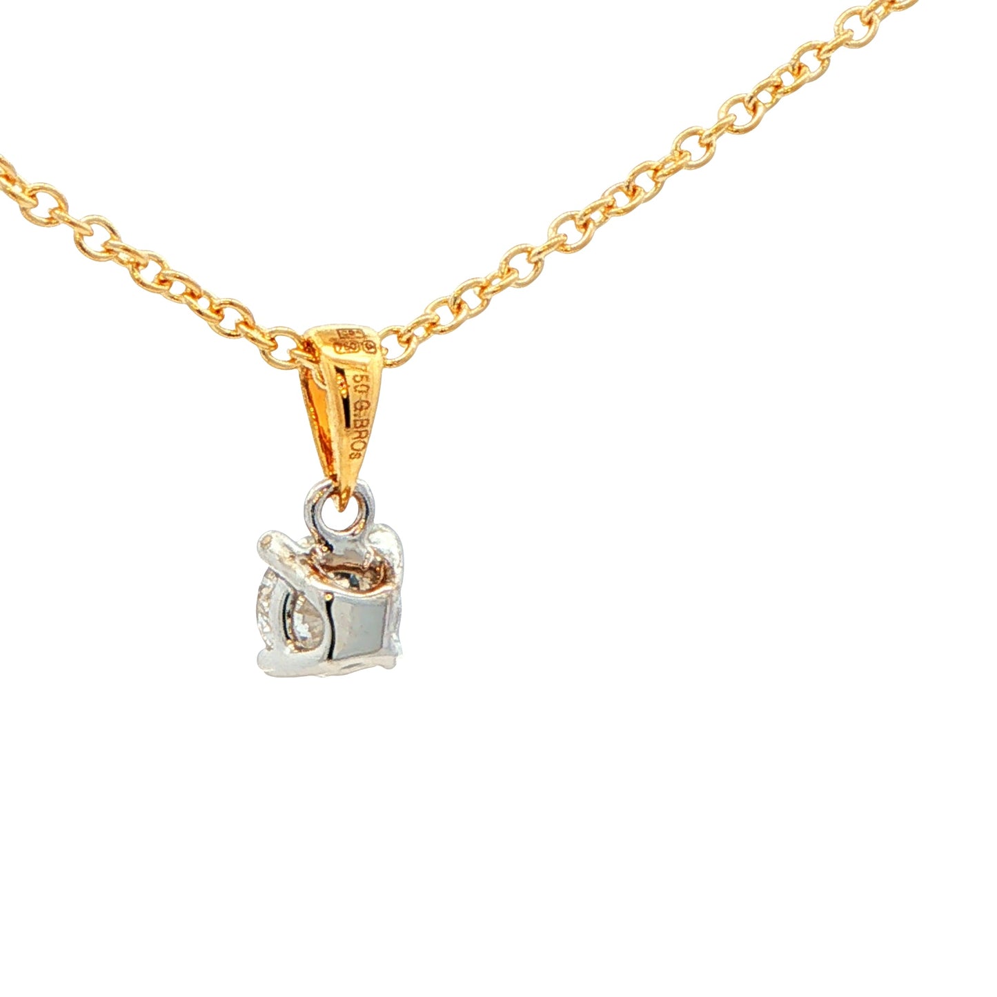 Round brilliant cut diamond solitaire pendant - 0.50cts
