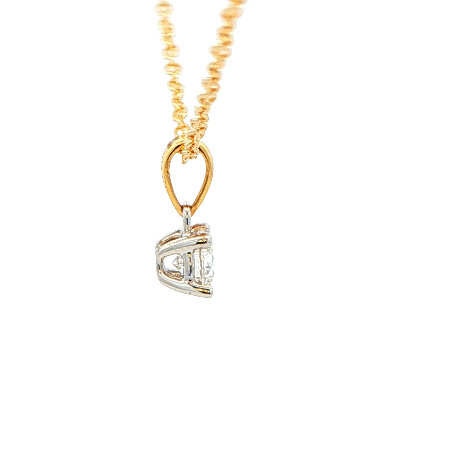 Round brilliant cut diamond solitaire pendant - 0.50cts