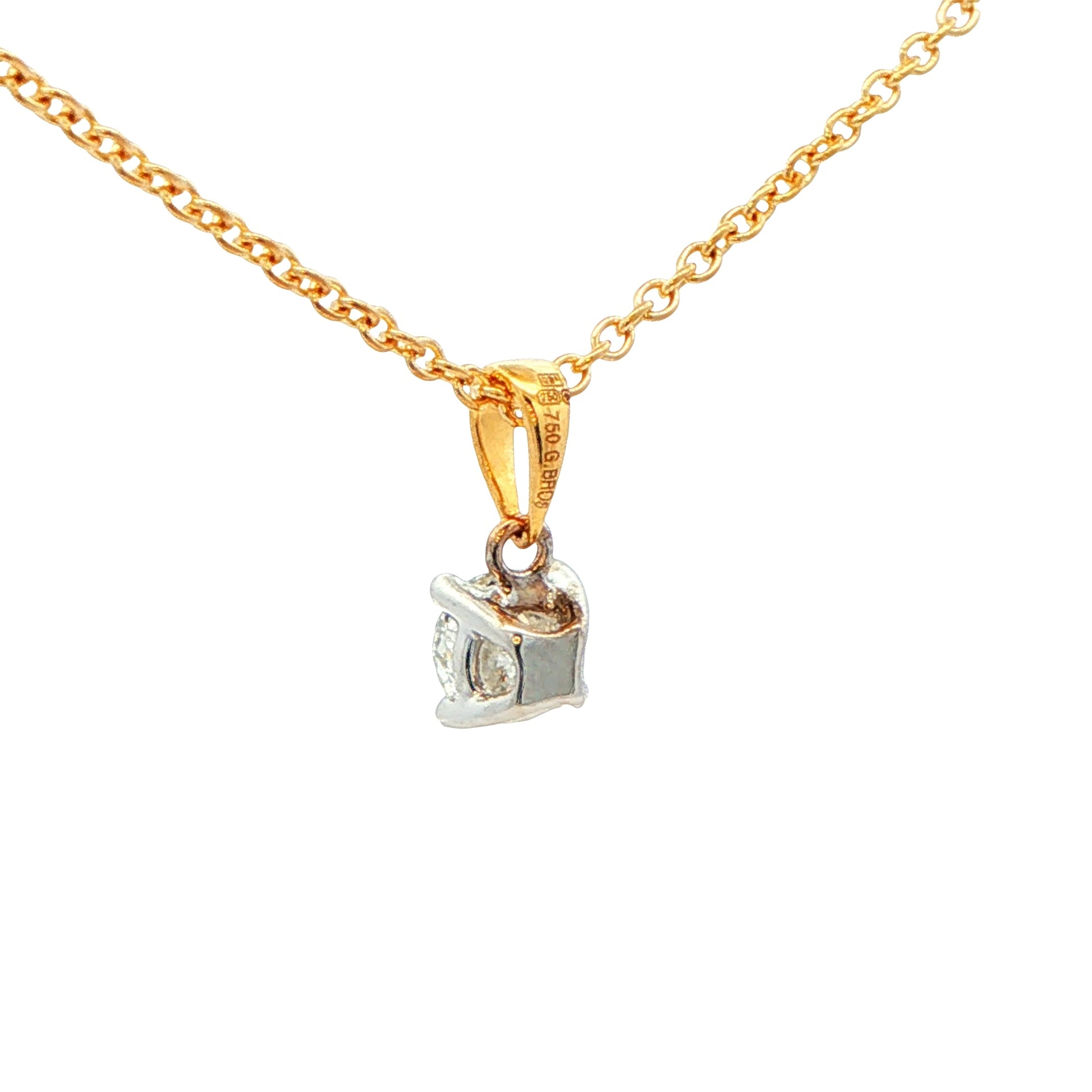 Round Brilliant cut diamond solitaire pendant - 0.40cts Gardiner Brothers