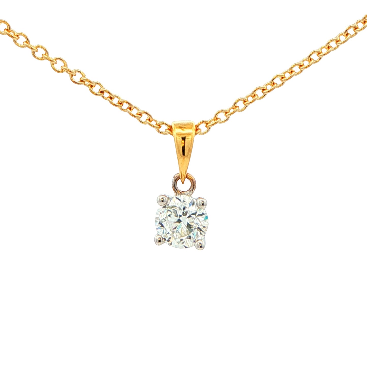 Round Brilliant cut diamond solitaire pendant - 0.40cts Gardiner Brothers