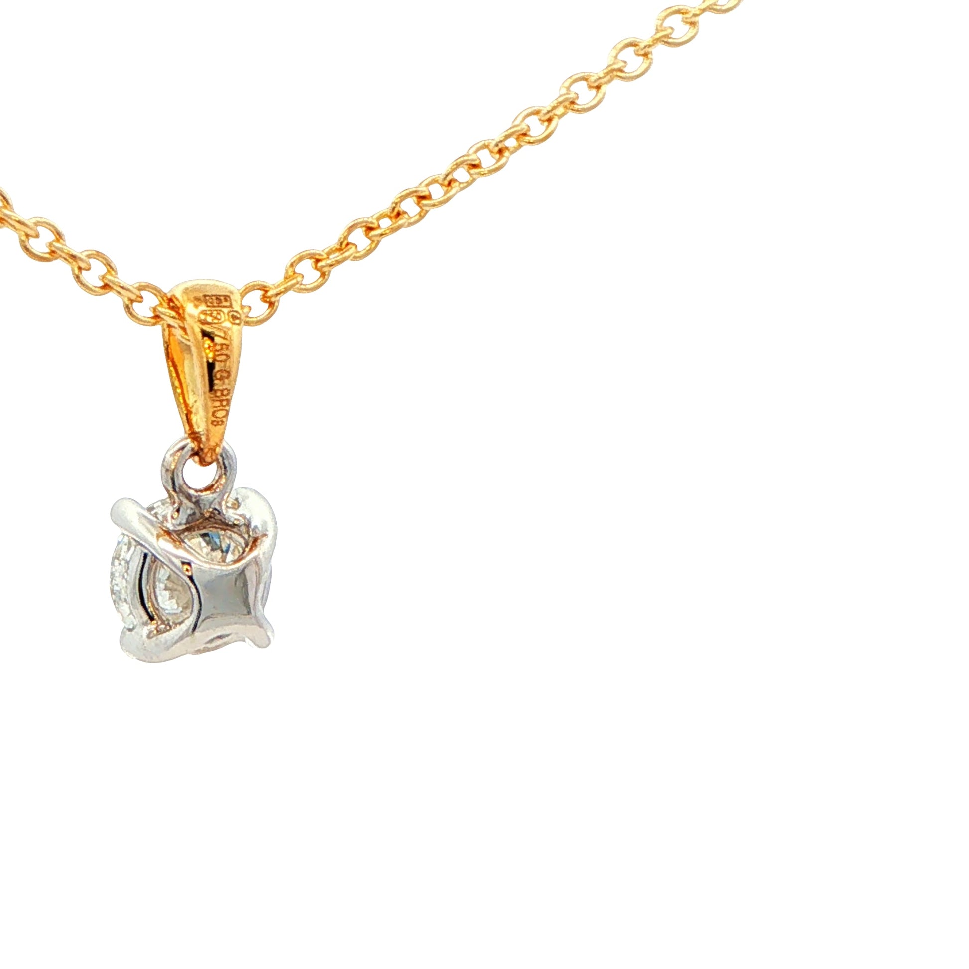 Round brilliant cut diamond solitaire pendant - 0.60cts Gardiner Brothers