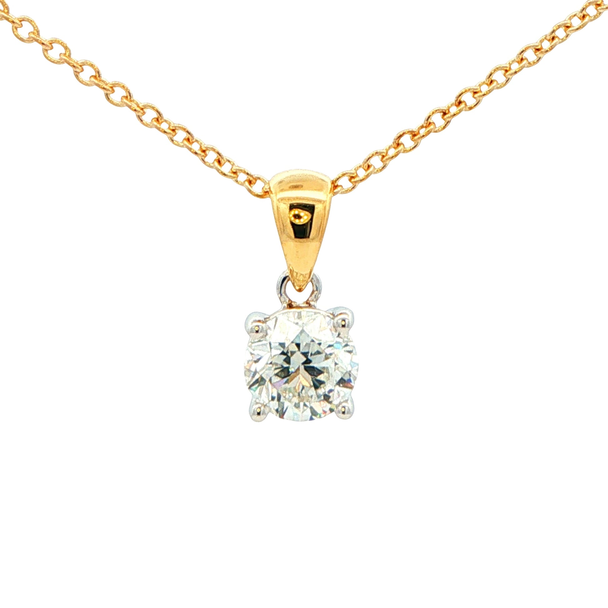 Round Brilliant cut diamond solitaire pendant - 1.00cts Gardiner Brothers