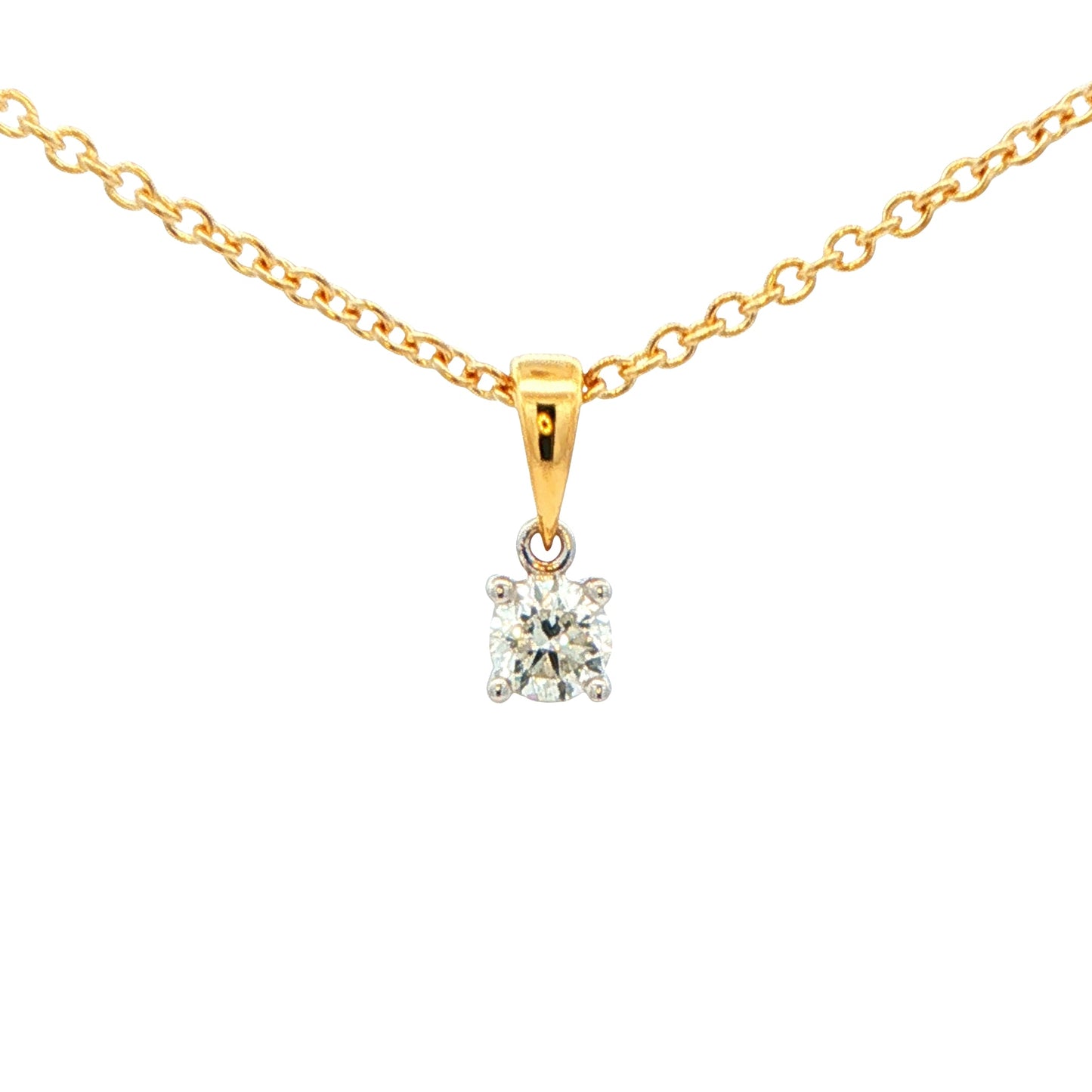 Round Brilliant Cut Diamond Solitaire Pendant - 0.20cts Gardiner Brothers