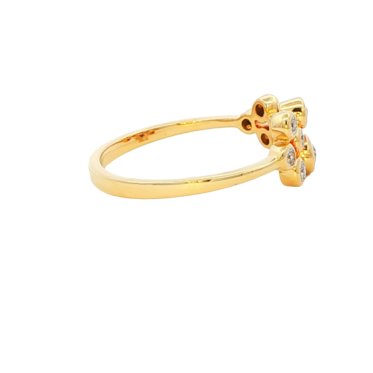 Yellow Gold Round Brilliant Cut Diamond Bubble Style Ring - 0.15cts Gardiner Brothers