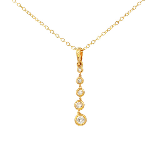 Yellow Gold 5 Diamond Drop Style Pendant Gardiner Brothers