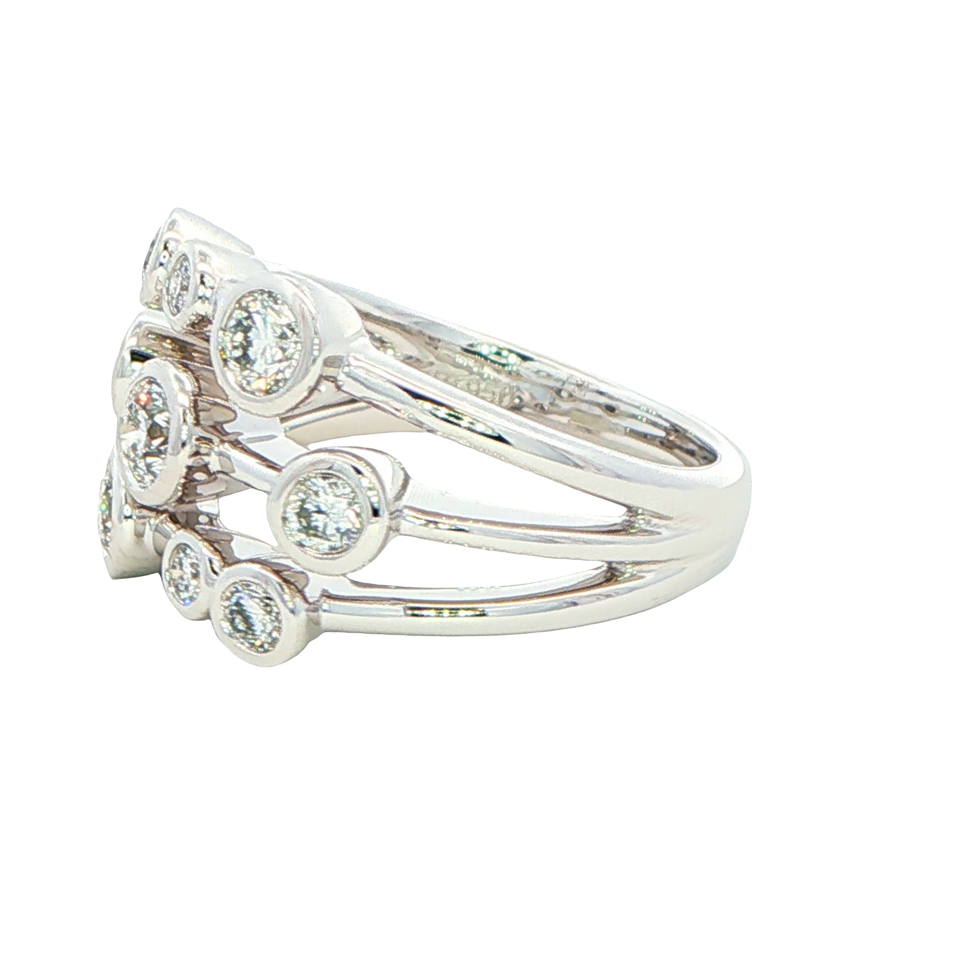 Round Brilliant Cut Diamond Bubble Style Ring ~0.87cts Gardiner Brothers