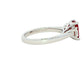 Octagonal shaped ruby with round brilliant cut diamond 3 stone ring Gardiner Brothers