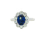 Oval Sapphire and Diamond Modern Cluster Style Ring Gardiner Brothers