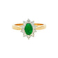 Emerald and round brilliant cut diamond cluster ring Gardiner Brothers