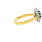 Emerald AND ROUND BRILLIANT CUT DIAMOND CLUSTER STYLE RING Gardiner Brothers