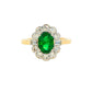 Oval emerald and Diamond Fancy Cluster Style Ring Gardiner Brothers