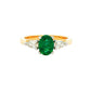 Oval emerald and pear shaped diamond 3 stone ring Gardiner Brothers
