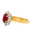 Oval Ruby and round brilliant cut Diamond Cluster Ring gardiner-brothers