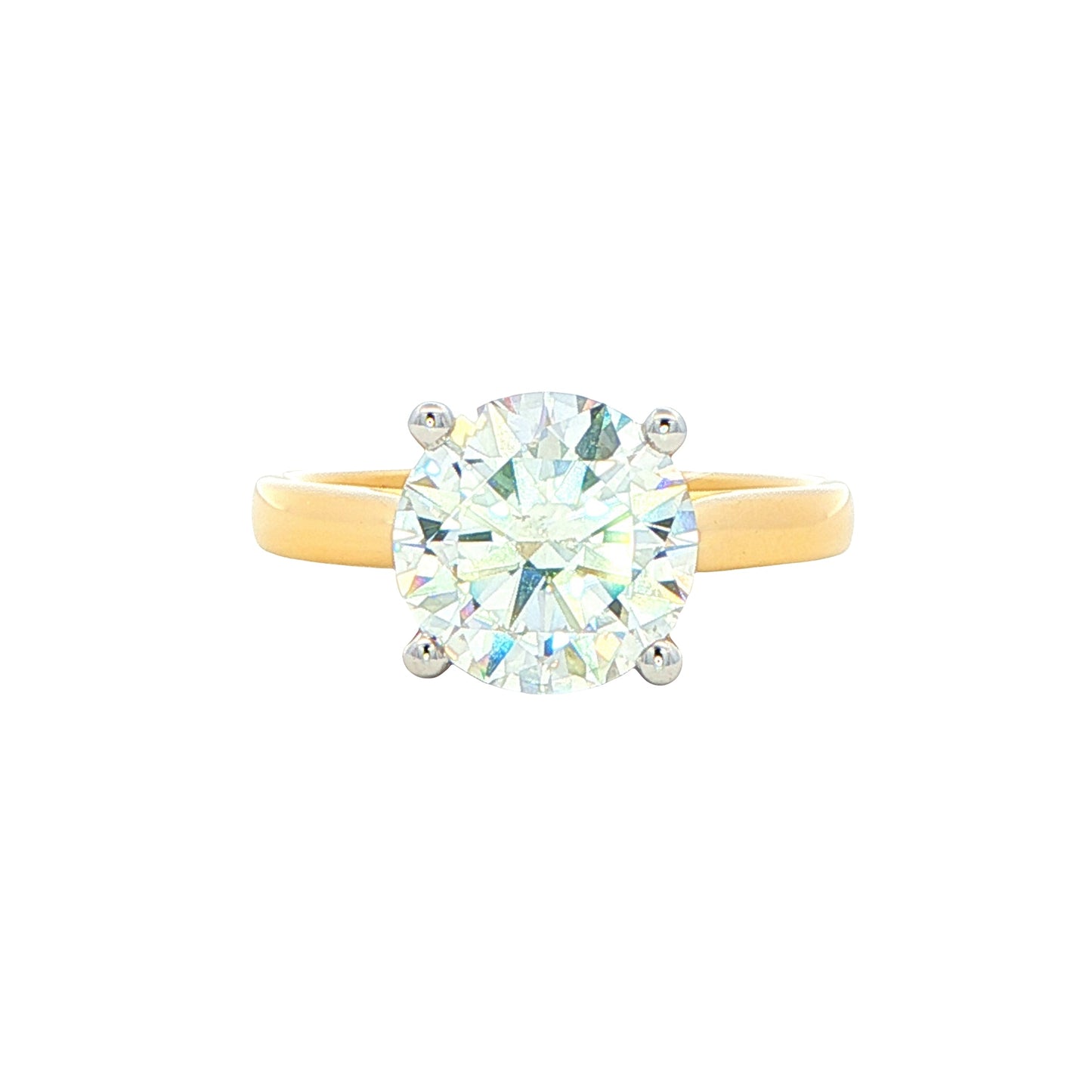 Yellow Gold Round brilliant cut diamond solitaire ring - 2.74cts Gardiner Brothers