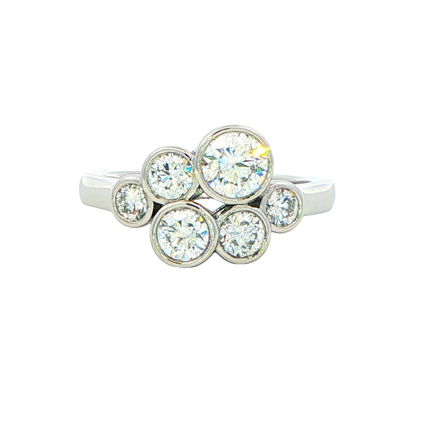 Round Brilliant Cut Diamond Bubble Style Ring - 1.35cts Gardiner Brothers