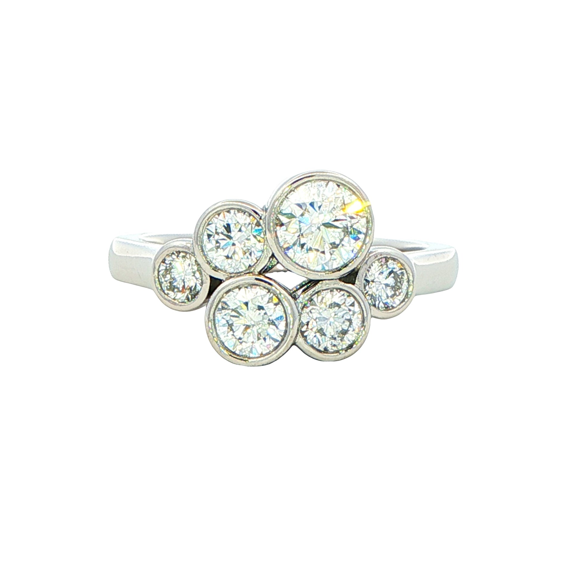 Round Brilliant Cut Diamond Bubble Style Ring - 1.35cts Gardiner Brothers
