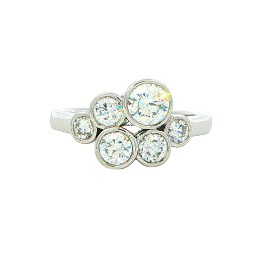 Round Brilliant Cut Diamond Bubble Style Ring - 1.35cts Gardiner Brothers