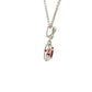 Ruby and Round Brilliant Cut Diamond Halo Drop Style Pendant Gardiner Brothers