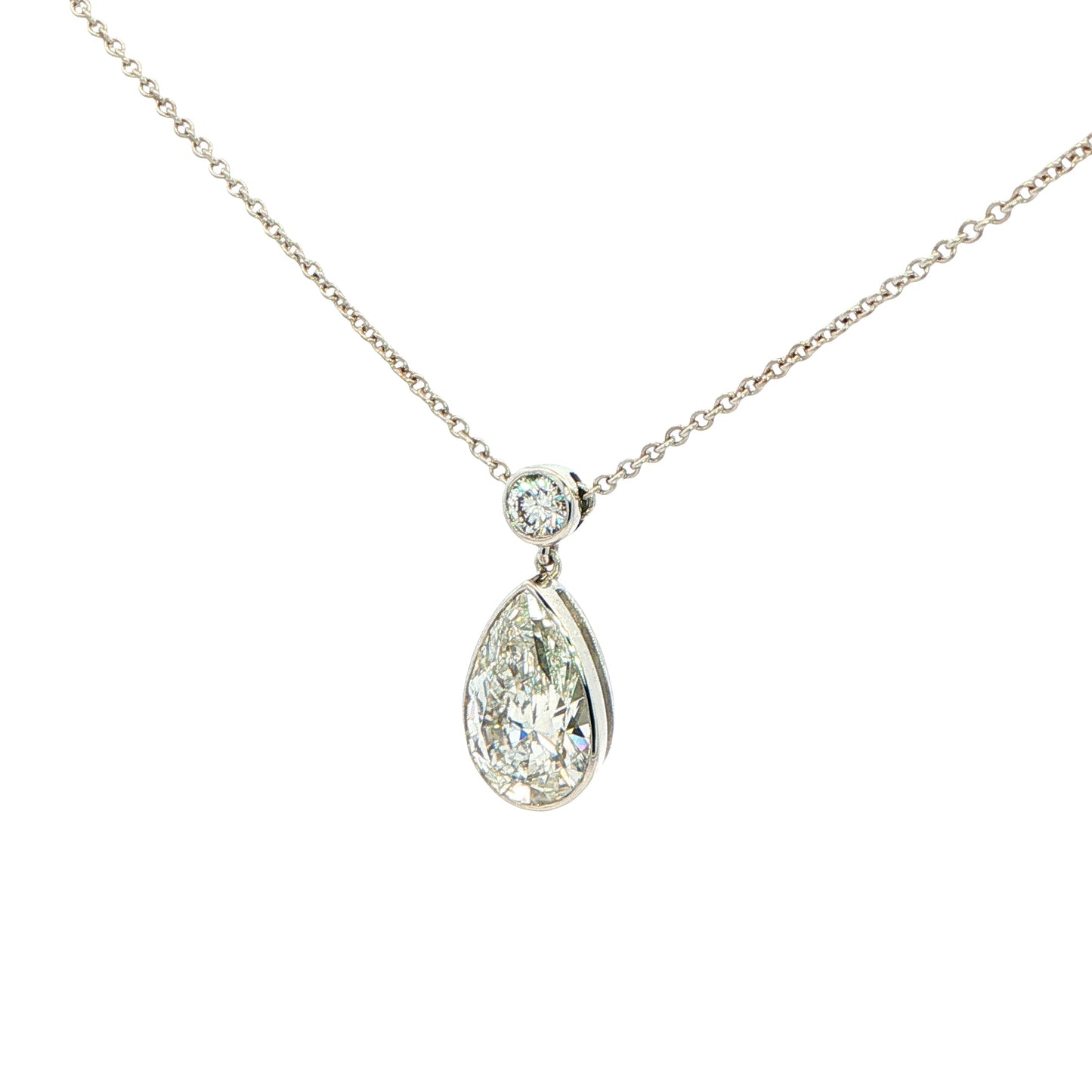 Lab Grown Round Brilliant and Pear Cut Diamond Drop Style Pendant - 1.90cts Gardiner Brothers