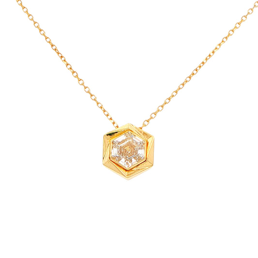 Lab Grown Hexagonal Cut Diamond Solitaire Pendant - 1.00cts Gardiner Brothers