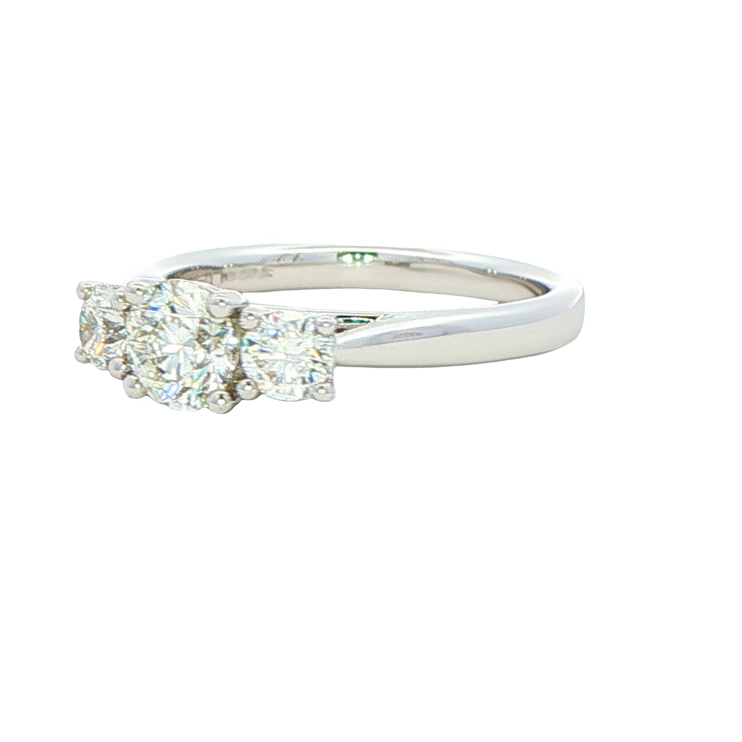 Platinum Round Brilliant cut Diamond 3 Stone Ring - 1.00cts Gardiner Brothers