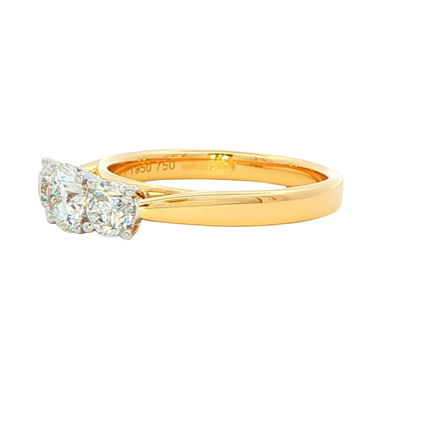 Yellow Gold Round Brilliant cut diamond 3 stone ring - 1.05cts Gardiner Brothers