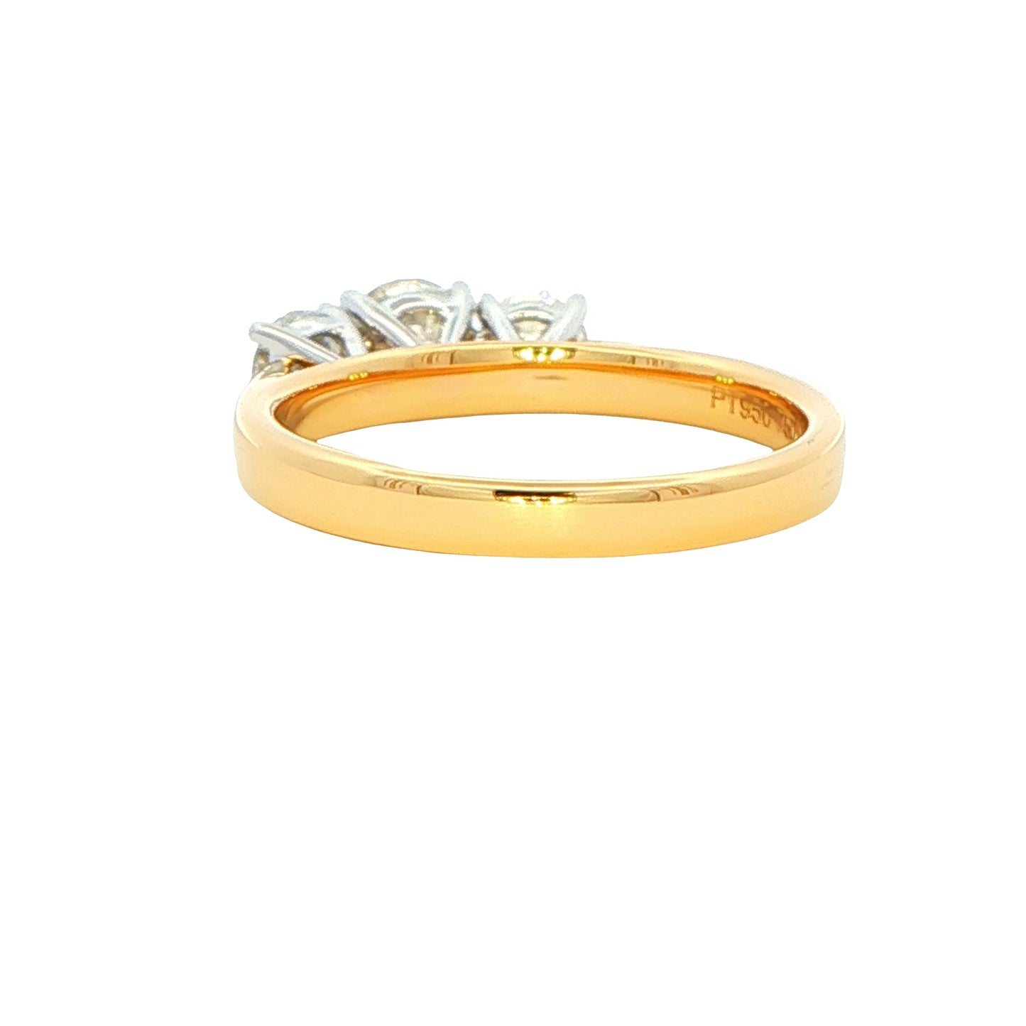 Yellow Gold Round Brilliant cut diamond 3 stone ring - 1.05cts Gardiner Brothers