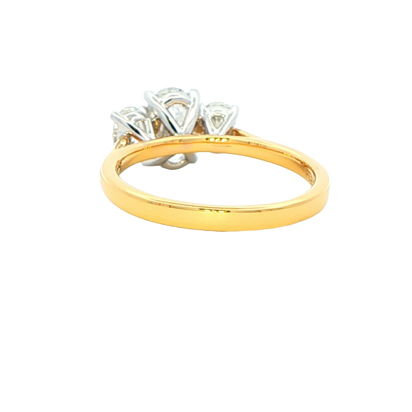 Yellow Gold Oval shaped diamond 3 stone ring - 1.62cts Gardiner Brothers