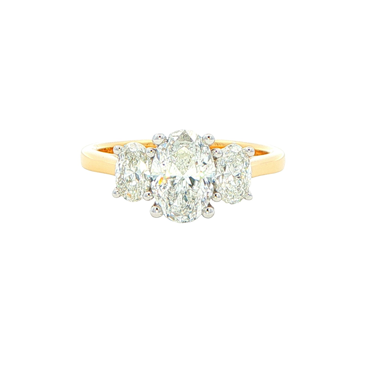 Oval shaped diamond 3 stone ring - 1.62cts Gardiner Brothers