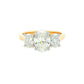 Yellow Gold Oval shaped diamond 3 stone ring - 2.34cts Gardiner Brothers
