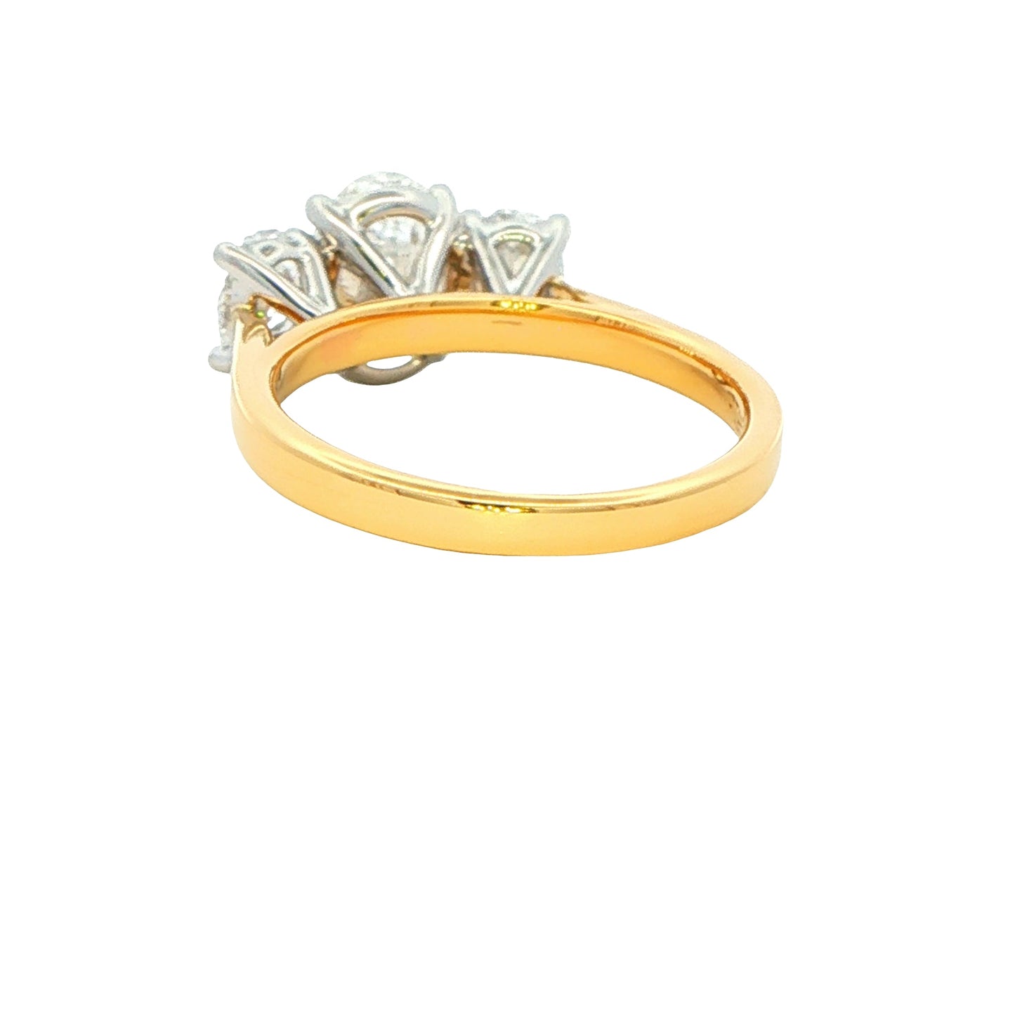 Yellow Gold Oval shaped diamond 3 stone ring - 2.34cts Gardiner Brothers